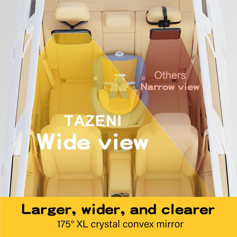 TAZENI Baby Car Mirror for Baby Hook Clip Design Shake Baby Mirror for Car Seat Mirror Rear Facing Never Shake Easy Install Back Seat Mirror for Baby Crystal Clear View ShatterProof Crash Tested - Image 4